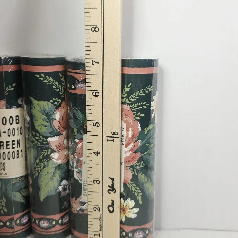4 Vintage Floral Wallpaper‎ Border Cabbage Rose 5 Yards